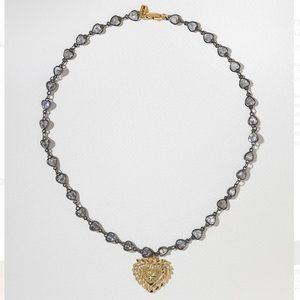 Vanessa Mooney crystal heart necklace / choker